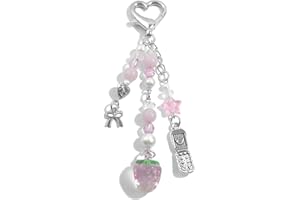 Bzzerumy Nouveauté Porte-clés Esthétique Y2K Charmes Élégant Accessoires pour Femmes Sac à Main Cadeaux, Avec Sac à Bijoux