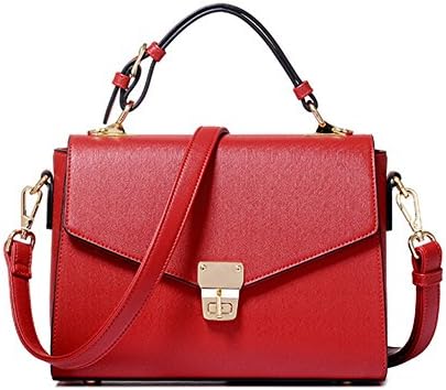 Lock small square handbag small fragrance Shoulder Messenger bag simple bag (red)