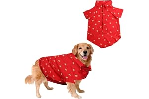 Sage Square Crazy Printed Dog Shirt, Trending Dog Shirt Ultra Soft & Light Weight, Comfortable & Breathable Dog Apparel, Trendy Outfit (Polka Red) (Large - 20inch)