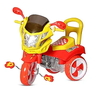 Dash Modern Sports Bike Look Tricycle with A Broad Backrest, Musical Horn, PU Wheels with A Paddle for Easy Movement, Eligible Age Group 2 to 5 Years Old, Red