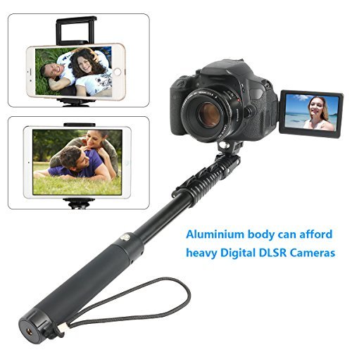 ohCome Palo Selfie  Sin Bluetooth Sin Bater  a  16 5-57  Monopodo de aluminio con tr  pode y soporte de tipo clip 2 en 1 para tel  fonos y tabletas 3 5-10  iPads  Tablets  Android Phones  and Gopro Cameras