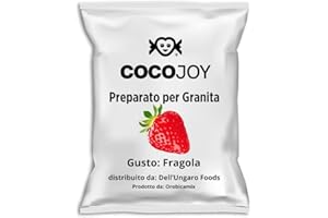 Cocojoy Preparato in Polvere per Granita al Gusto Fragola Busta da 620 gr Senza Glutine Senza Grassi Idrogenati Senza OGM