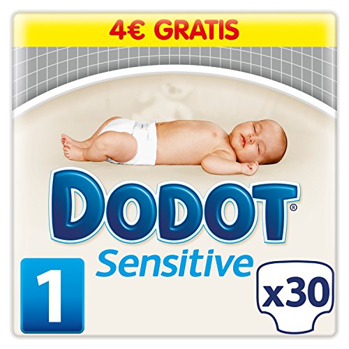 Dodot Sensitive - Pañales para bebé, talla 1 (2 - 5 kg) , 4 packs de 30, 120 pañales