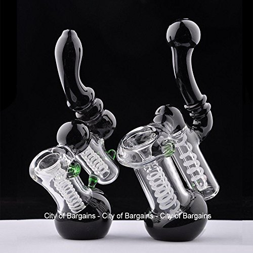 Bubbler / Glaspfeife mit 2 Trommelperkolatoren handgefertigt Pfeife