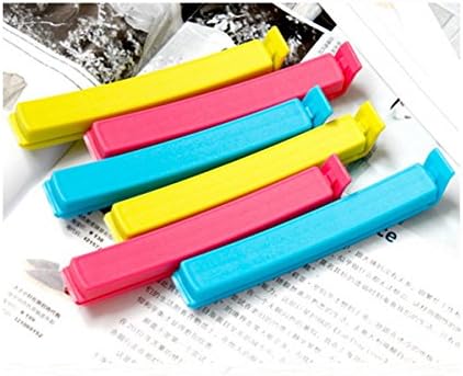 IMBS Plastic Bevara Food Bag Sealer Clips for Storage in Kitchen Fridge Freezer Keep Food Fresh for Longer Reusable - 12 Pieces