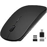 AE WISH ANEWISH Mouse Wireless Compatibile con Laptop/Macbook/Computer Mini Mouse con Ricevitore USB e Adattatore di Tipo C, 