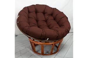Hovoto Papasansessel Kissen Sitzauflage, Rundes Dicke Stuhlkissen, Bequem Weich Sitzkissen, Hängesessel Kissen für Gartensessel, Drehsessel, Korbsessel, Balkonstuhl, braun, 130 * 130cm