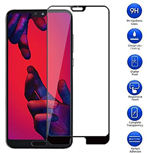 Preisvergleich Produktbild Vicstar Huawei P20 Pro Panzerglas Displayschutzfolie, Vollständige Abdeckung Schutzfolie Gehärtetem Glass 9H Härte Anti-Kratzen Anti-Öl Anti-Bläschen Schwarz Kompatibel Schutzfolie für Huawei P20 Pro