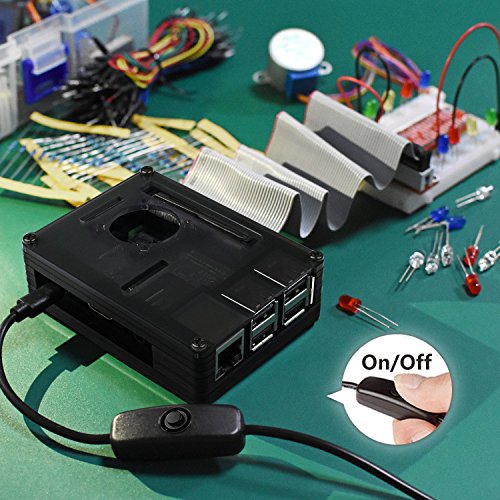 Smraza Raspberry Pi 3 b  Caja con 5V 2 5A Cargador con Conector ON Off   Ventilador   3 x Disipador de Calor para Raspberry Pi 3 2 Model b  b Case  sin Raspberry Pi 