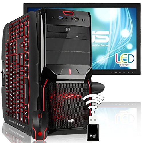 AGANDO Silent Gaming PC-Komplettpaket | AMD A10-7870K Godavari 4x 3.9GHz | Turbo 4.1GHz | GeForce GTX1050 2GB | 8GB RAM | 1000GB HDD | DVD-RW | USB3.0 | 55cm (22") TFT | Gaming-Tastatur | Gaming-Maus | WLAN | 36 Monate Garantie | Computer für Multimedia, Gaming, Büro/Office