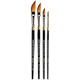 KINGART B-026 Premium 4 pc. Original Gold 9800 Series Dagger Striper Brush Set, Synthetic Golden Taklon for Acrylic, Oil, Watercolor Paint, Short Handle, 4 Brushes Sizes: 1/8", 1/4", 3/8", 1/2"
