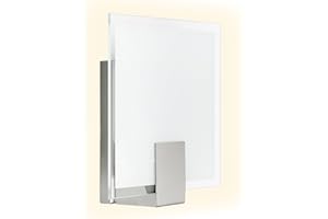 BRILLIANT lampada Sonian applique quadrato ferro/bianco | 1x C35, E14, 40W, adatto per lampade a candela (non incluse) | Scala da A ++ a E | Adatto per lampade a LED