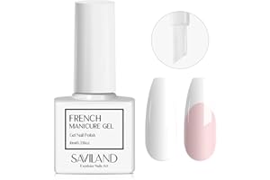 ‎SAVILAND Saviland【Upgrade】Schönes Weiß French Gel Nagellack - 10 ml Soak Off Neon UV Nagellack Weiß für Maniküre UV Gel French Nails Art Starter, Gellack UV für French Nails Stempel & Home DIY