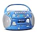 Produktbild auna Boomboy Ghettoblaster Kassettenplayer (Sticker-Set, CD-Player, UKW-Radio, MP3-fähiger USB-Port, Netz-/Batteriebetrieb, transportabel) blau