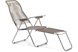 Fiam Spaghetti - Poltrona Relax Cordonata In PVC Da Esterno - Telaio Alluminio, PVC Tortora