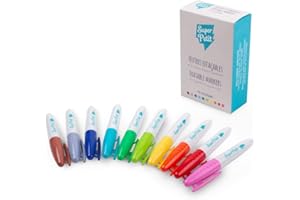SUPER PETIT 10 pennarelli cancellabili per set in silicone per una colorazione all'infinito: rosa - rosso - verde - verde chiaro - blu - arancione - giallo - marrone - grigio - turchese