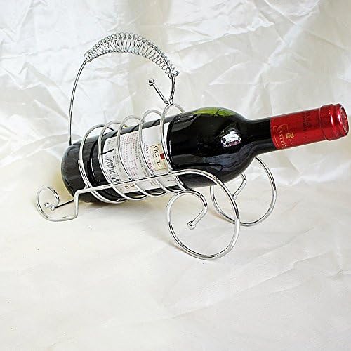 BABA Red Wine Holder Metal Table Stand Wine Bottle Rack For Home Bars Hotel Decor High Quality Whisky Wine Rack (Silver)
