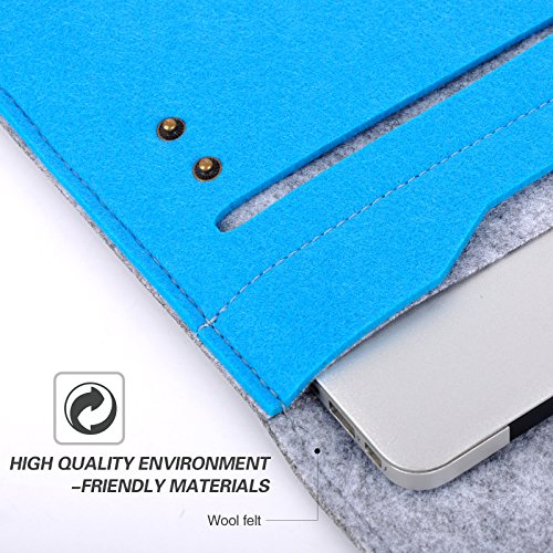 YESSBON 13,3 Zoll Macbook Air/Pro Retina Schönem Filz Sleeve Filztasche Hülle Ultrabook Laptop Tasche Notebook-Taschen Speziell für 13,3 Apple Macbook Pro Retina und Macbook Air Zoll Entworfen Weihnachtsgeschenke Frauen und Männer ( Grau Blau ) - 6
