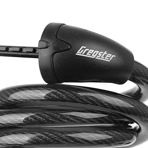 Gregster Fahrradschloss mit Zahlenkombination, Spiralkabelschloss fürs Fahrrad mit 5 Zahlenreihen und einem Durchmesser von 12 mm, Zahlenspiralkabelschloss inkl. Halterung, schwarz - 3