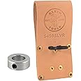 Klein Tools 5818P3 3-Pocket Leather Tool Holder, Compact Riveted Pouch for Pliers, Cutters, Measuring Tools, Tunnel Loop, Fits 3-Inch Belts