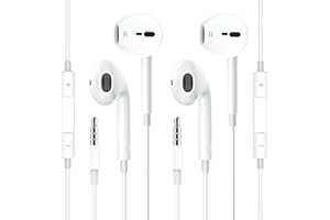 CELLWORLD 2 Pack Auriculares Intrauditivos con Cable Micrófono y Control de Volumen, Auriculares Estéreo con Aislamiento de Ruido y Conector Universal de 3,5 mm para Samsung, iPhone, iPod, PC, Tabletas, etc.
