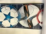 Griechische Rand Fußball Kinderzimmer selbstklebend cm 23 x 4,57 Meter Netzwerk Blue - 2