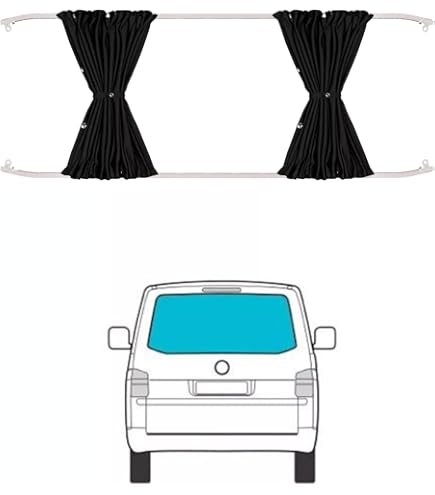 Kit Rideaux Occultants Pour Van/4x4/camping-car – Universels, Rails Aluminium, Tissu Extensible, Dimensions 60x47 Cm