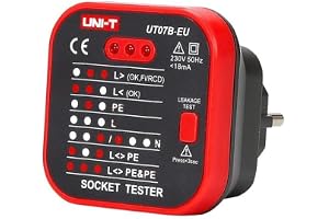 UNI-T UT07B-EU-serien UT07 uttagstestare med RCD för EU-kontakt, 230 V, 50/60 Hz