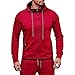 Produktbild Hmeng Männer Sport Mantel, Todaies Männer Herbst Winter Sweatshirt + Hosen Sets Sport Anzug Trainingsanzug (rot, 2XL)