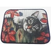 Miapet Elekli Desenli Kedi Tuvalet &Ouml;n&uuml; Paspası 60 x 45 cm Gri Kedi