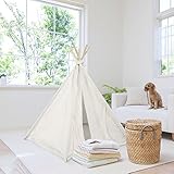 Haustier Tipi Hund Hündchen Katzenhaus Bett - Portables Tipi-Zelt Für Hunde by UKadou Reines Weißes Baumwoll-Canvas