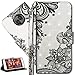 Produktbild HMTECH Moto G6 Plus Hülle Luxus 3D Schwarz Cactus Blumen Flip Standfunktion Karten Slot Magnetverschluß Brieftasche Taschen Schalen Handy Ledercase für Moto G6 Plus,Black Cactus