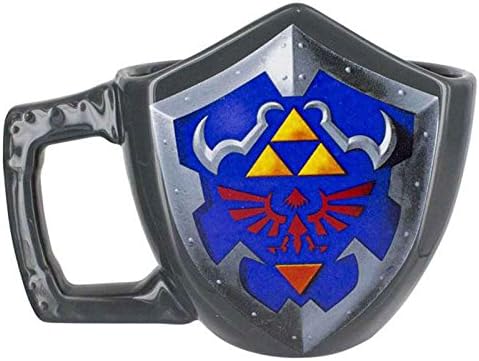 Legend Of Zelda Mug 3D Link Shield Ocarina of Time Official Nintendo Grey One Size