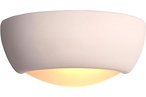 NATIONAL LIGHTING Haven Modern Decorative Paintable Semi Circle Bowl E27 LED Compatible Dimmable Hallway Lounge Wall Wash Uplighter