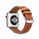 clatune Apple Armbanduhr Band, Leder Tour Band Gurt iWatch Armband-Armband mit Metall-Adapter für Apple Watch Serie 3/2/1