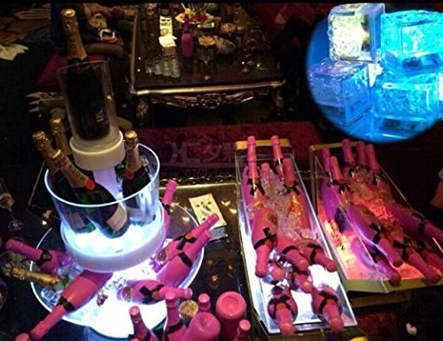 Dreamhigh 12 Stück LED Eiswürfel Non Toxic Wasser Dekorative LED-Flüssigkeitssensor für Party-Hochzeit-Club-Bar - 8