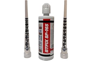 BATIFIX BTFIX SF-165 | 2K Injektionsmörtel | Verbundmörtel | Chemiedübel für Beton & Mauerwerk | 165 ml inkl. 2x Statikmischer | Schwerlastbefestigung | styrolfrei | Montagemörtel Ankerkleber (1x 165ml)