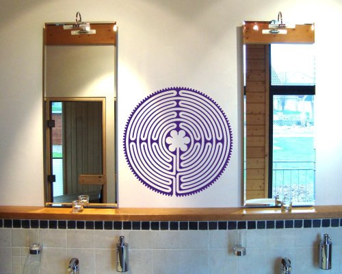 Wandtattoo Labyrinth von Chartres in 8 Größen und 25 Farben (50x50cm goldmetalleffekt) - 2