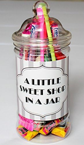 Retro Sweet Gift Jar. Victorian Style Jar filled with Leading Brand Sweets. A Little Sweet Shop in a Jar.