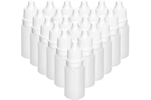 QWORK® 150 stycken 10 ml plast droppflaskor (tom), PE-doseringsflaskor för fyllning och dosering, för gör-det-själv, hantverk och hobbyapplikationer