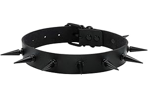 Manfnee Choker Cuore Rock Punk Gotico Collare Catena Borchie Girocollo Biker Uomo Donna Regolabile