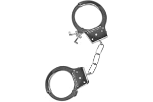 DAS KOSTÜMLAND Metall Handschellen zum Polizist Kostüm - Silber - CSI Polizei Agent Gefangener Knasti zu Karneval Junggesellenabschied