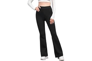 HZHSGLY Girls Flared Leggings,Kids Athletic Leggings,High Waisted Dance Yoga Pants for Ages 5-14
