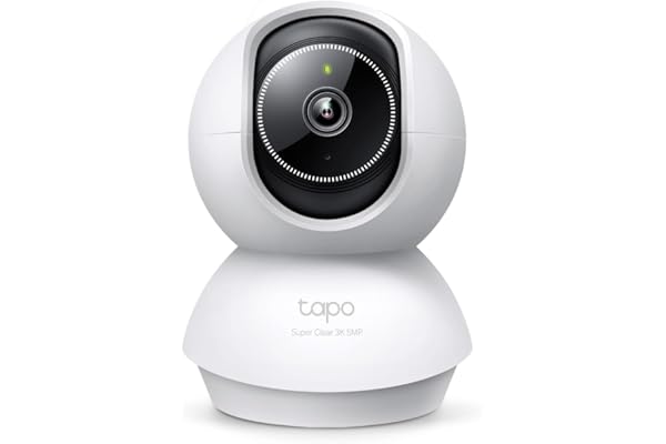Tapo 3K(5MP) Caméra de Surveillance WiFi intérieure 360°, détection IA, Suivi Intelligent Sirène, Vision Nocturne, Audio bidirectionnel, Mode Privé, Compatible avec Alexa pour Bébé/Animaux C230