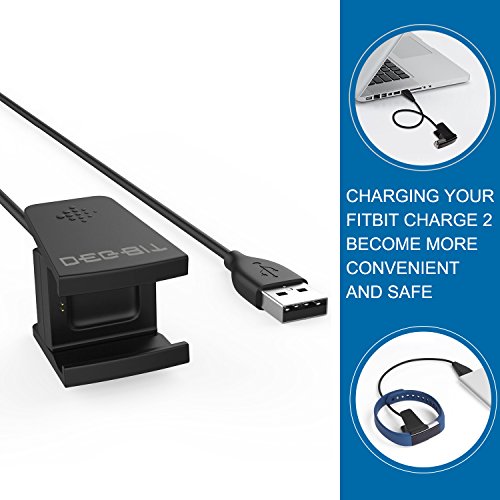 Fitbit Charge 2 Ladekabel, DEGBIT® Fitbit Charge 2 Ersatz Ladegerät USB- ladekabel, Premium Qualität Aufladen USB Charger laden Kabel, Ladestation Charging Dock Adapter für Fitbit Charge 2 Armband - 6
