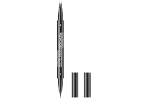 HONEXCESNG Matita Sopracciglia Microblading, Eyebrow Pen 2 IN 1, 3D Liquid Penna per Sopracciglia Effetto Pelo, Makeup Lift & Snatch, A prova di sbavature, No transfer, Waterproof (Nero)