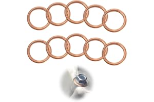 YAYNO 10 Stück Kupferdichtringe Dichtungen Ölablassschraube 16x22mm Dichtringe für Ölablassschrauben 7703062062 11137546275 16430 31338 7546275 4404724