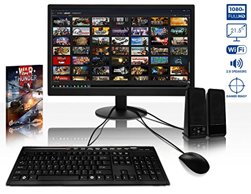 VIBOX Warrior Komplett-PC Paket 5 Gaming PC – 4,3GHz AMD FX Quad-Core CPU, RX 460 GPU, leistungsfähig, Desktop Gamer Computer mit Spielgutschein, 22″ HD Monitor, Tastatur & Mouse Set (DE QWERTZ), Rot Innenbeleuchtung, lebenslange Garantie* (4,2GHz (4,3GHz Turbo) Superschneller AMD FX 4350 Quad-Core Prozessor CPU, MSI AMD Radeon RX 460 2GB Grafikkarte, 32GB DDR3 1600MHz RAM, 2TB (2000GB) SATA III 7200rpm Festplatte, 85+ Netzteil, Vibox rotes Gehäuse, AM3+ Mainboard, Ohne Windows Betriebssystem) - 2