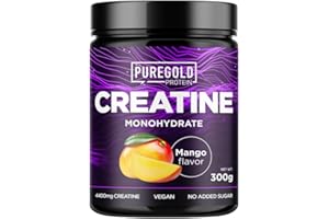 PURE GOLD PROTEIN Kreatin Monohydrat Mango Geschmack für 50 Tage Portionen - 300g Creatine Mikronisiert mit schneller Löslichkeit
