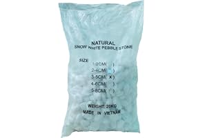 UNITED ARAB EMIRATES Snow White 3-5 cm Decorative Pebbles Natural Decorative Rocks for Garden Plants Succulents Vase Aquariums Landscape River Stones Outdoor | 20 kgs.